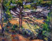 Paul Cezanne Grobe Kiefer mit roten Feldern oil painting reproduction